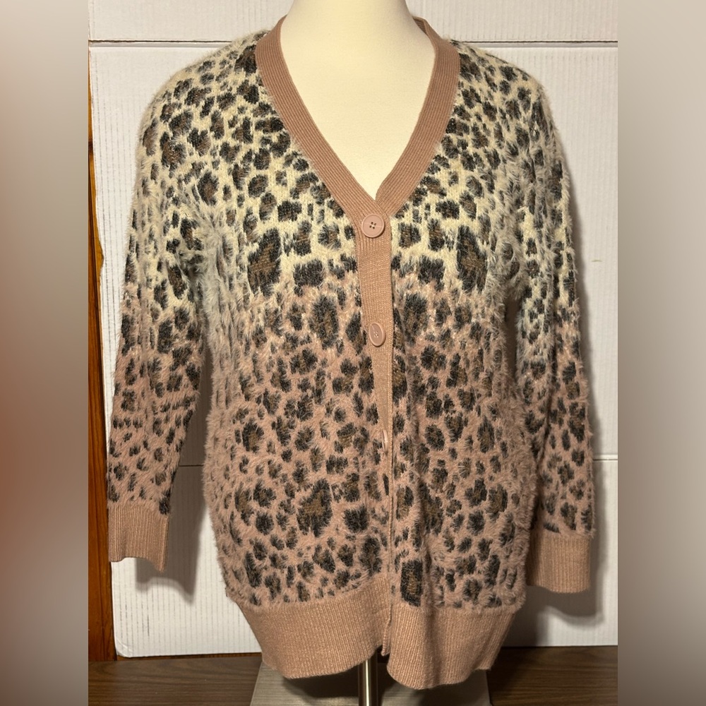 Time and Tru XXL (20) Leopard Print Women's Sweater 30β L 25β p2p